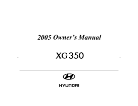 2005 Hyundai XG350 OM