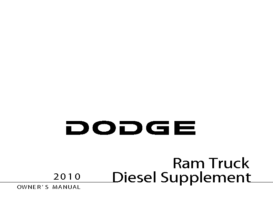 2010 Dodge Ram Truck Diesel OM Supplement