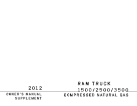 2012 Ram Truck Compressed Natural Gas OM Supplement