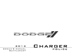 2013 Dodge Charger Police OM Supplement