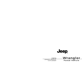 2015 Jeep Wrangler Postal Vehicle OM Supplement